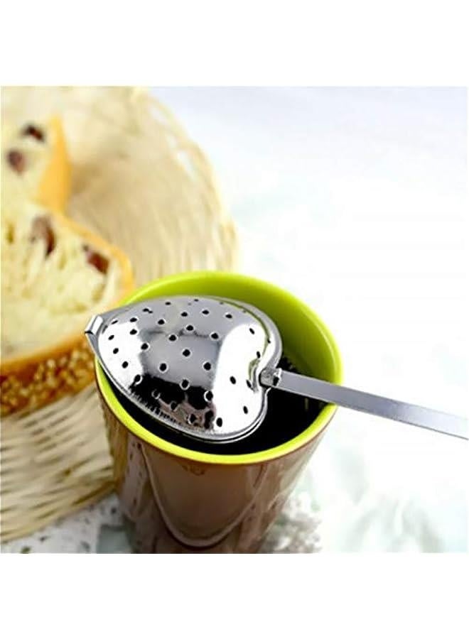 4PCS Stainless Steel Heart Shape Tea Infuser Long Handle Filter Tea Filter for Loose Tea  - Image 4