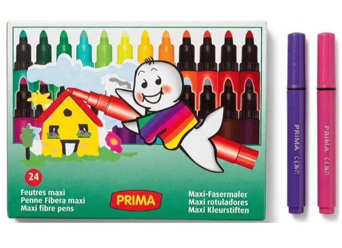 PRIMA Maxi Fibre Pens Set Multicolour 24 Pieces - Image 1