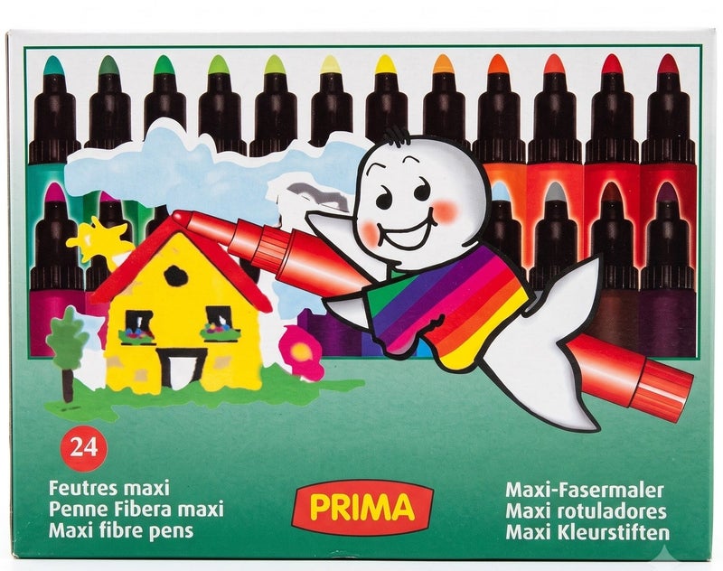 PRIMA Maxi Fibre Pens Set Multicolour 24 Pieces - Image 3
