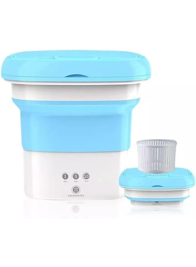غسالة محمولة مع تايمر، سعة كبيرة مع دورة غسيل قابلة للتعديل ودورة تجفيف ان اي، أزرق - Image 3