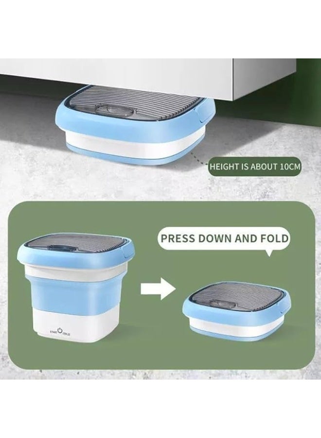 غسالة محمولة مع تايمر، سعة كبيرة مع دورة غسيل قابلة للتعديل ودورة تجفيف ان اي، أزرق - Image 4