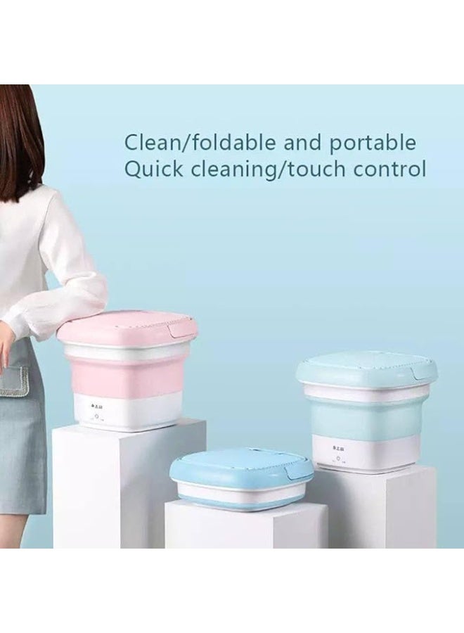 غسالة محمولة مع تايمر، سعة كبيرة مع دورة غسيل قابلة للتعديل ودورة تجفيف ان اي، أزرق - Image 5