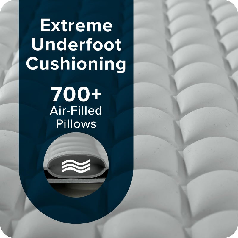 SlipX Solutions Pillow Top Cushioned Bath Mat, Non Slip Comfort Underfoot, 700 Air-Filled Pillows, Soft Shower Mat, Strong Suction Cups, Gray - Image 3
