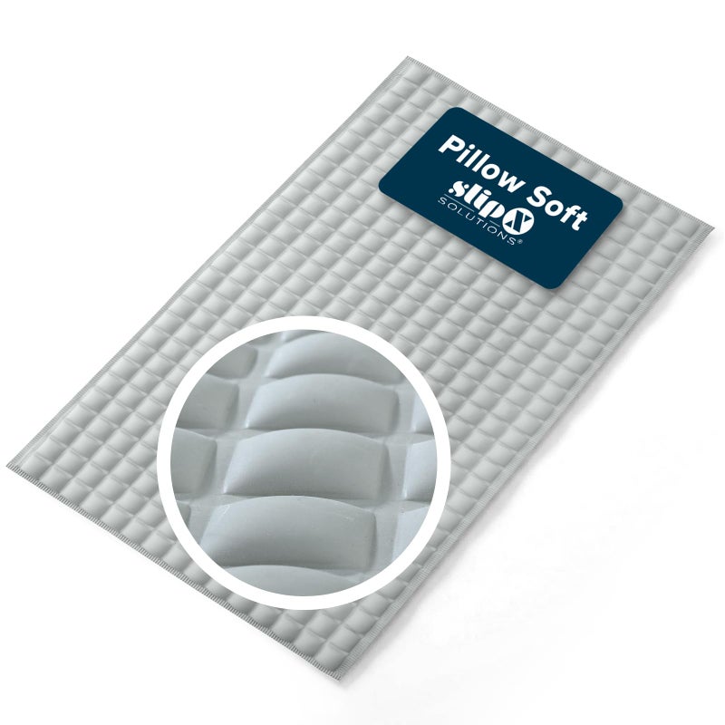 SlipX Solutions Pillow Top Cushioned Bath Mat, Non Slip Comfort Underfoot, 700 Air-Filled Pillows, Soft Shower Mat, Strong Suction Cups, Gray - Image 1