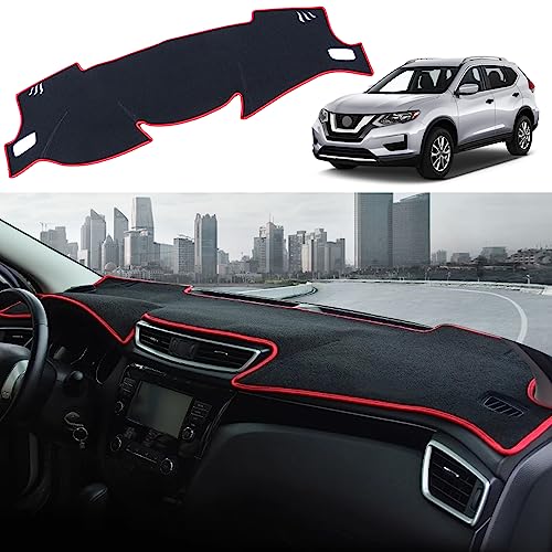 YOFAMO Dashboard Cover Dash Cover Mat Pad Carpet Custom Fit for Nissan Rogue 2014 2015 2016 2017 2018 2019 2020 Accessories Anti-Skid Center Console Protector Cover Mat(Red Edge) - Image 1