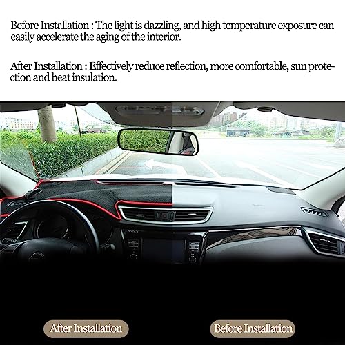 YOFAMO Dashboard Cover Dash Cover Mat Pad Carpet Custom Fit for Nissan Rogue 2014 2015 2016 2017 2018 2019 2020 Accessories Anti-Skid Center Console Protector Cover Mat(Red Edge) - Image 3