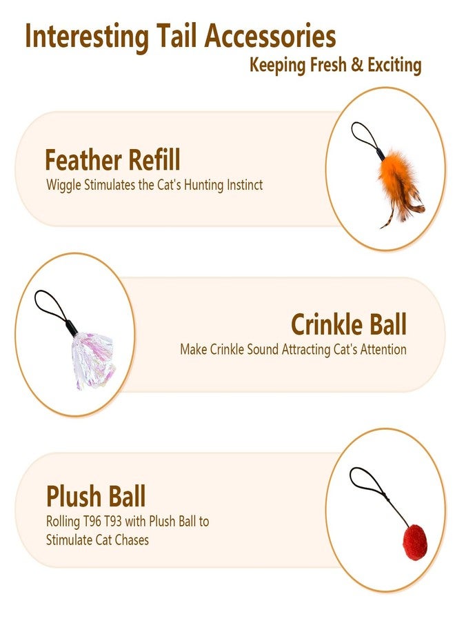 ORSDA 3 PCS Replacement Refills, Cat Toys Feather Tail, Crinkle Balls, Pom Pom Balls for Interactive Kitten Toys, only Suitable T93&T96 Cat Ball Toy - Image 3
