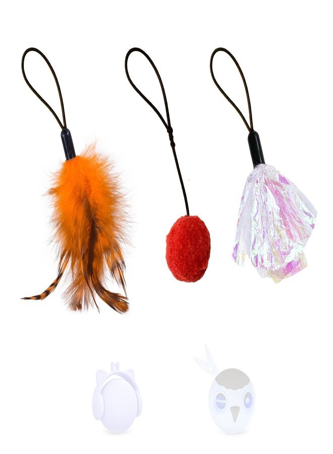 ORSDA 3 PCS Replacement Refills, Cat Toys Feather Tail, Crinkle Balls, Pom Pom Balls for Interactive Kitten Toys, only Suitable T93&T96 Cat Ball Toy - Image 1
