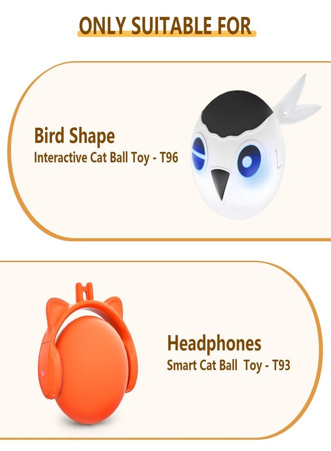 ORSDA 3 PCS Replacement Refills, Cat Toys Feather Tail, Crinkle Balls, Pom Pom Balls for Interactive Kitten Toys, only Suitable T93&T96 Cat Ball Toy - Image 2