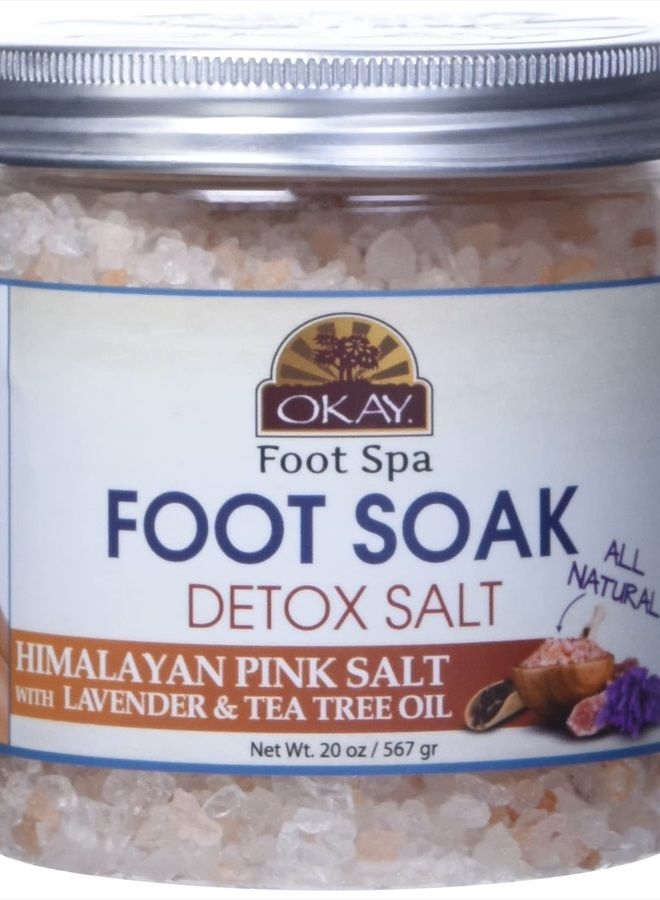OKAY Himalayan Pink Salt Foot Soak With & Tea Tree Oil, lavender, 20 Ounce - Image 1