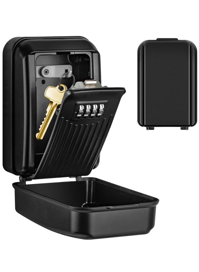 Key Lock Box, Key Safe Box Outdoor Waterproof Wall Mounted Security Large Keysafe with 4 Digit Resettable Combination Key Storage Box Zinc Alloy Key Cabinet for Home Garage School - Image 1