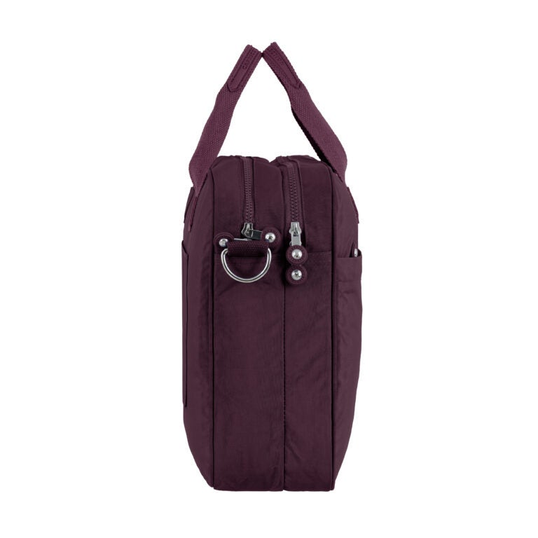 CAPRICE COLLECTION Unisex Laptop Bag – Burgundy, Water-Resistant Nylon, Padded Compartment, Fits 15.6″ Laptops, 12.4L Capacity - Image 5