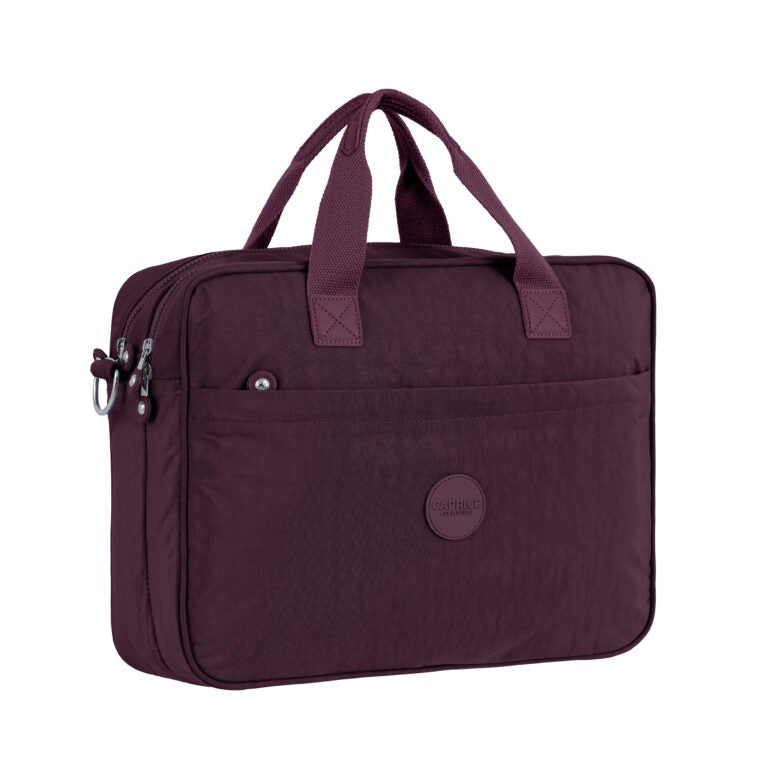 CAPRICE COLLECTION Unisex Laptop Bag – Burgundy, Water-Resistant Nylon, Padded Compartment, Fits 15.6″ Laptops, 12.4L Capacity - Image 1