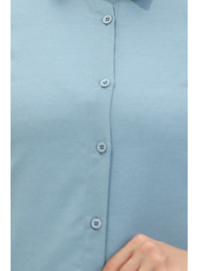 Sefa Merve Buttoned Tunic 6111-04 Indigo  - Image 3