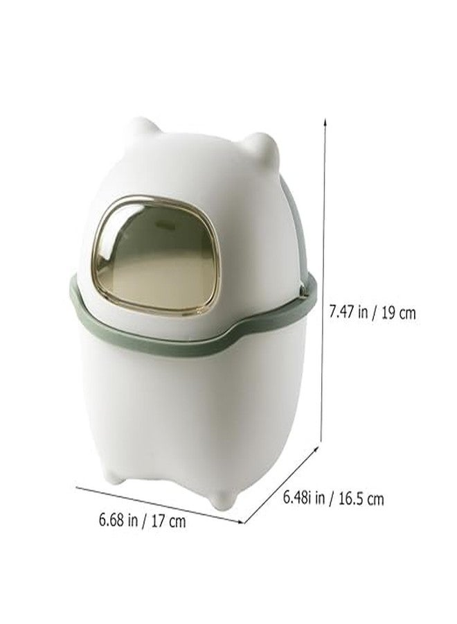BLURISM Trash Can Garbage Outdoor Container Waste Basket Bins Office Receptacle Paper Small Mini Sinkbathroom Kitchen Bin, Mini Desktop Rubbish Can (Green) - Image 3