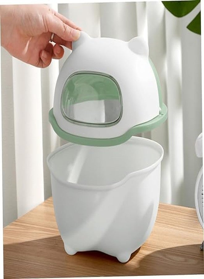 BLURISM Trash Can Garbage Outdoor Container Waste Basket Bins Office Receptacle Paper Small Mini Sinkbathroom Kitchen Bin, Mini Desktop Rubbish Can (Green) - Image 5