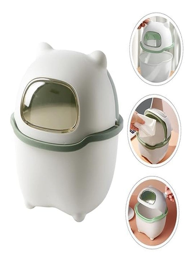 BLURISM Trash Can Garbage Outdoor Container Waste Basket Bins Office Receptacle Paper Small Mini Sinkbathroom Kitchen Bin, Mini Desktop Rubbish Can (Green) - Image 4