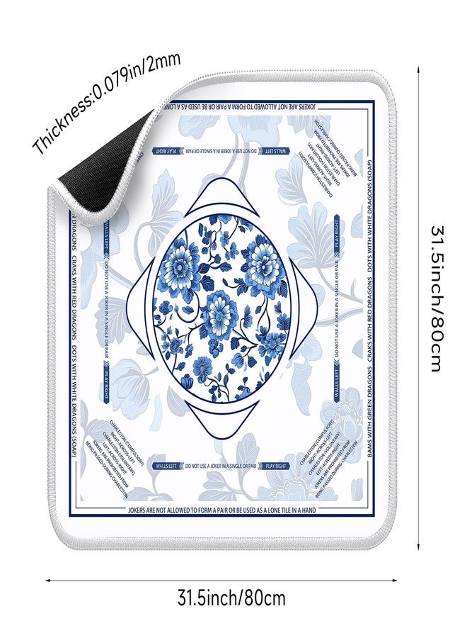 molovsiny Mahjong Mat for Table Durable Mahjong Table Cover with Unique Design, Premium Mahjong Accessories, Perfect Mahjong Gifts for Women, Game Mat for Mahjong and Board Game Enthusiasts (Porcelain Waltz) - Image 2