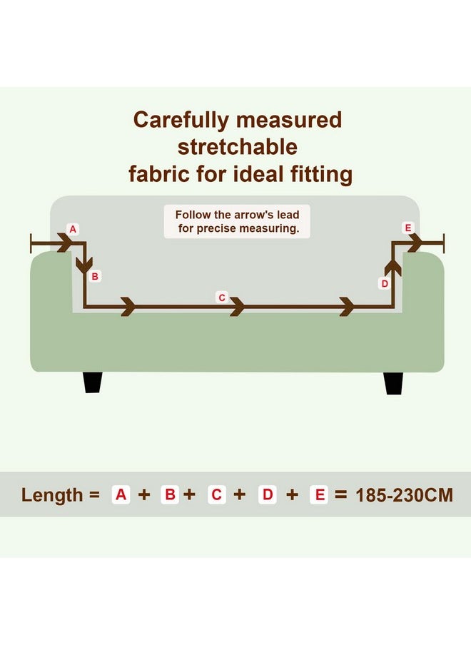 HOUSE OF QUIRK House of Quirk Universal Triple Seater Sofa Cover Big Elasticity Cover for Couch Flexible 140 GSM Sofa Slipcover (Cream Brown Flower, 185-230cm)  - Image 3