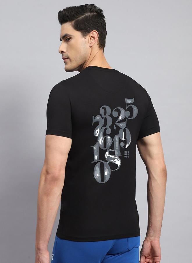 Rock.it Men Black Plain Regular Fit Short Sleeve TShirt - Image 4