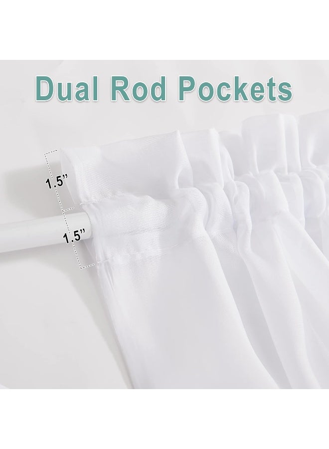 PONY DANCE Side Door Window Curtains for Front Door French Door Curtain for Small Window Sidelight White Voile Sheer Rod Pocket Kitchen Door Curtains with Tieback 1 Panel White 60W X 72L - Image 2