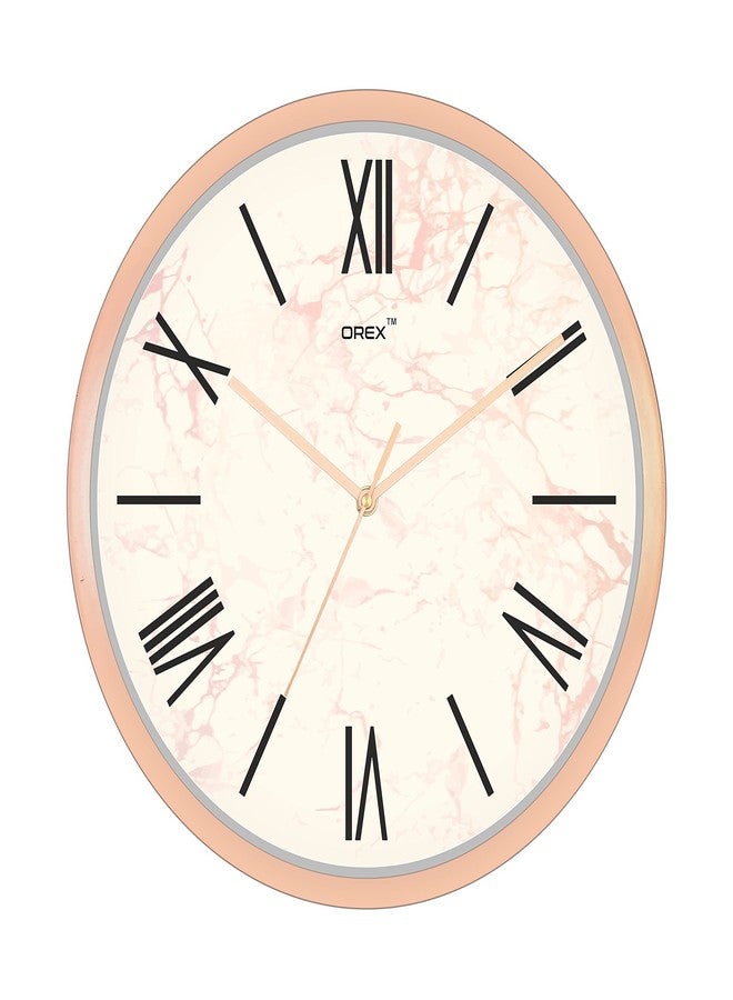 OREX Rose Gold Wall Clock for | Home | Livingroom | Kitchen | Bedroom | Office | School. with Rose Gold Ring (OC-071) - Image 1