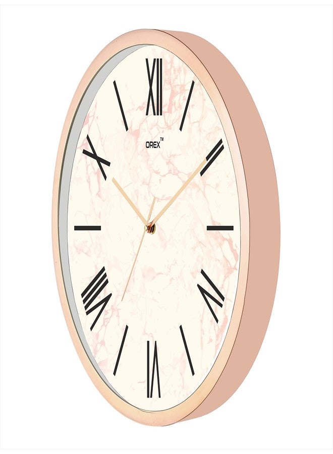 OREX Rose Gold Wall Clock for | Home | Livingroom | Kitchen | Bedroom | Office | School. with Rose Gold Ring (OC-071) - Image 2