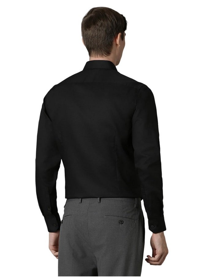 LOUIS PHILIPPE - Louis Philippe Men's Solid Slim Fit Shirt (LPSFMSLFN77685_Black - Image 1