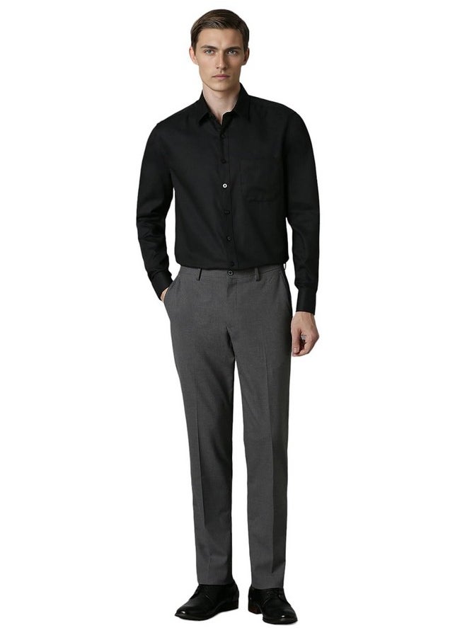 LOUIS PHILIPPE - Louis Philippe Men's Solid Slim Fit Shirt (LPSFMSLFN77685_Black - Image 1
