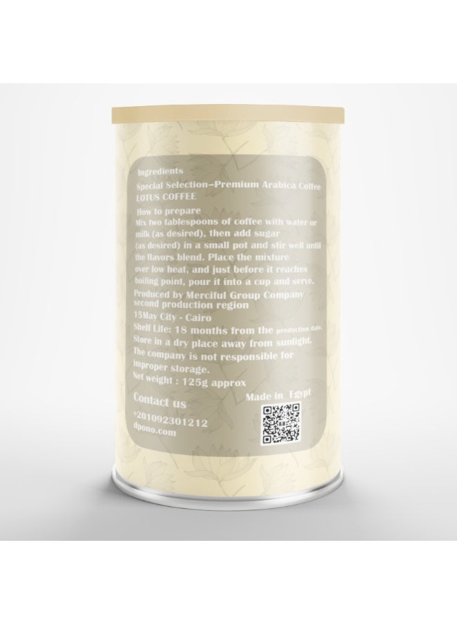 D PONO  Lotus Delight - Roasted Ground Coffee with a Luxurious Creamy Lotus Flavor - 125g Pack - Image 3