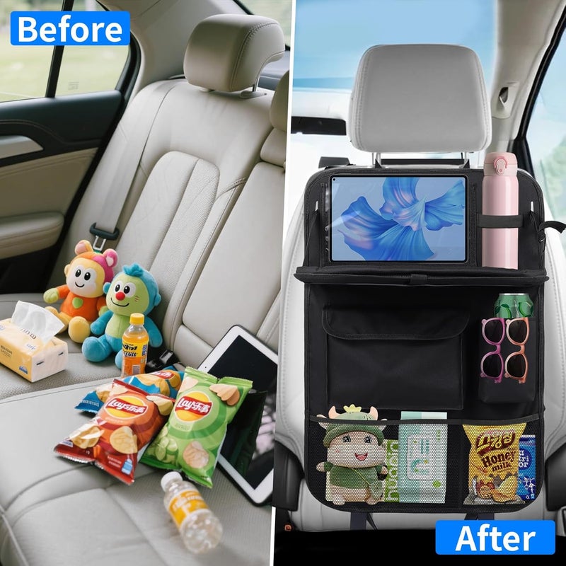 TCJJ Multifunctional Waterproof Car Seat Back Organizer for Kids - 2-Pack Black Travel Storage Bag - Image 5