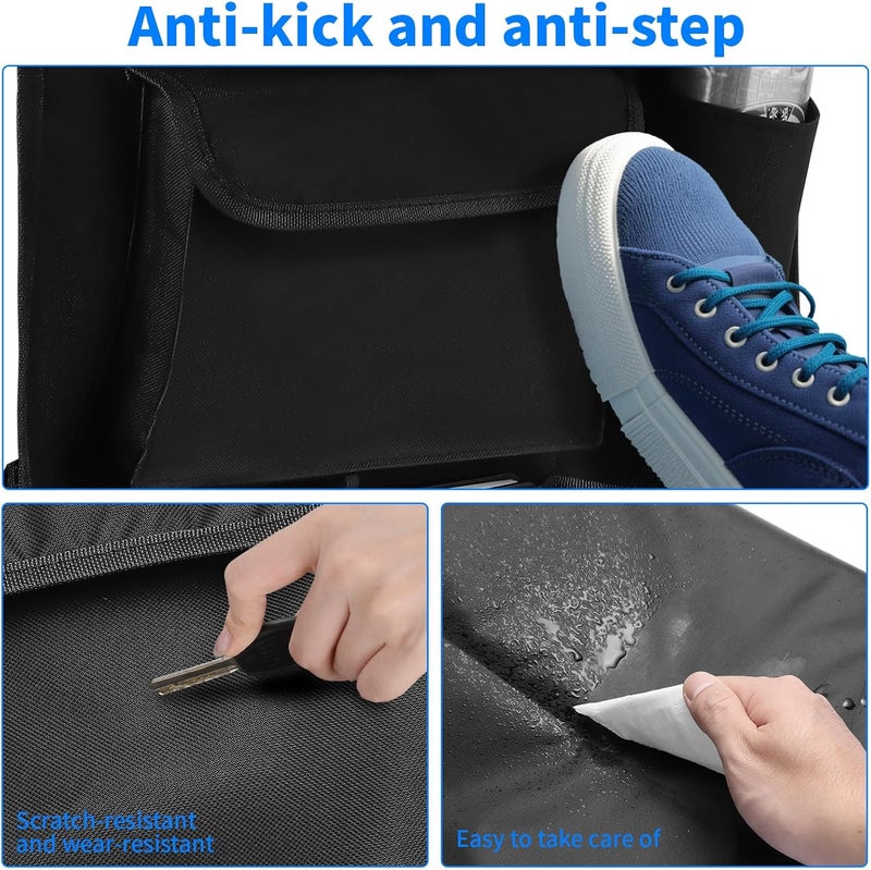 TCJJ Multifunctional Waterproof Car Seat Back Organizer for Kids - 2-Pack Black Travel Storage Bag - Image 4