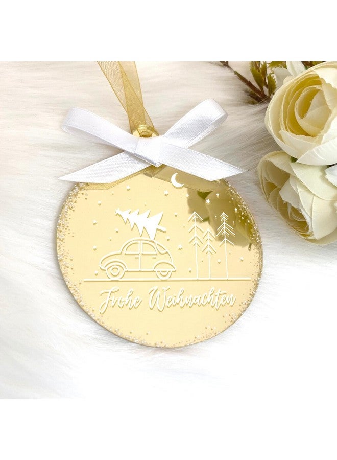 JINMURY 25 Pcs Gold Mirrored Acrylic Christmas Ornament- 3 Inch Gold Acrylic Flat Ornaments Blank Acrylic Ornaments for Crafts, DIY Acrylic Christmas Tree Ornaments, Stocking Name Tags and Crafts (Gold Round) - Image 5