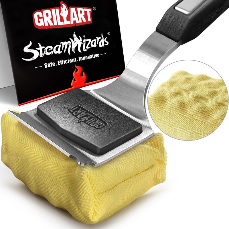 GRILLART Grill Brush Bristle Free Upgraded BBQ Replaceable Cleaning Head SeamlessFitting Scraper Tools for Cast IronStainlessSteel Grates Griddle Safe Barbecue Grill CleanerBlack - Image 2