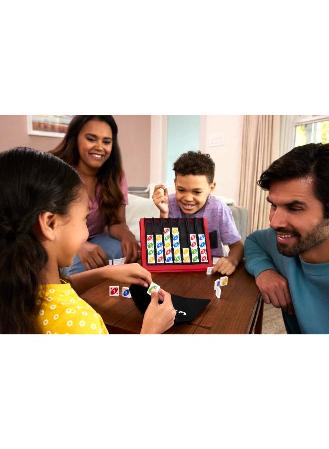 Mattel Games UNO Quatro Game with Colored Tiles & Plastic Grid for Adult, Family & Parties, 2 to 4 Players Ages 7 Years Old & Up​​​ - Image 2