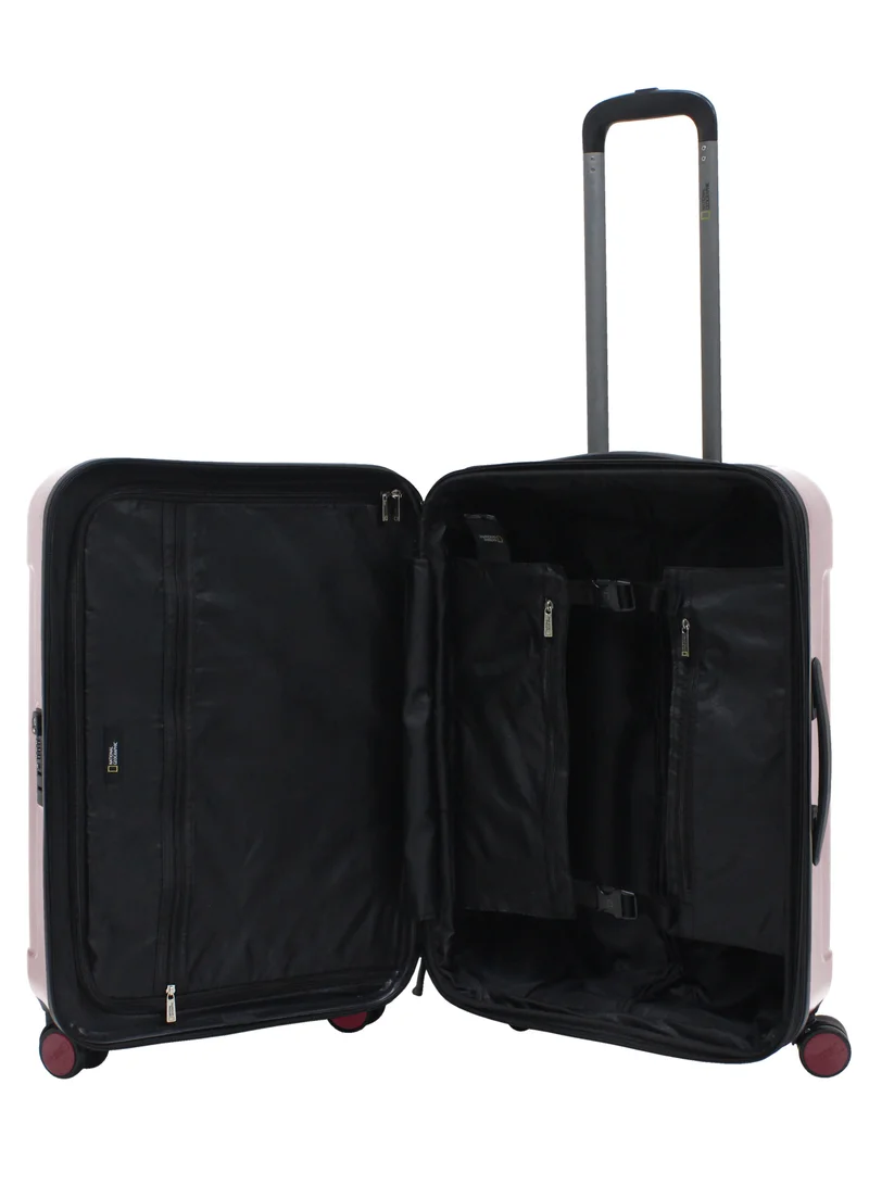 NATIONAL GEOGRAPHIC National Geographic Canyon ABS/PC Hardshell Medium Check-In Suitcase Burgundy, Durable Lightweight Expandable Anti-theft Zipper TSA Lock Travel Luggage, 4 Double Wheel Trolley Bag (24 Inch)