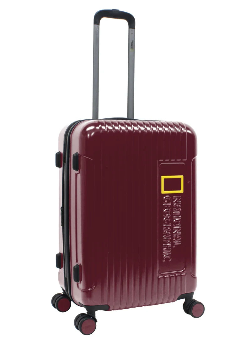 ناشيونال چيوغرافيك National Geographic Canyon ABS/PC Hardshell Medium Check-In Suitcase Burgundy, Durable Lightweight Expandable Anti-theft Zipper TSA Lock Travel Luggage, 4 Double Wheel Trolley Bag (24 Inch)