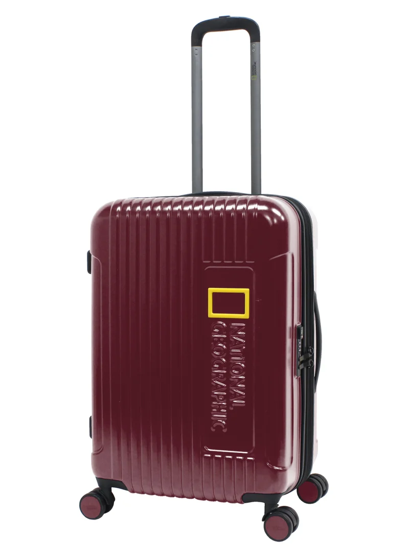 NATIONAL GEOGRAPHIC National Geographic Canyon ABS/PC Hardshell Medium Check-In Suitcase Burgundy, Durable Lightweight Expandable Anti-theft Zipper TSA Lock Travel Luggage, 4 Double Wheel Trolley Bag (24 Inch)