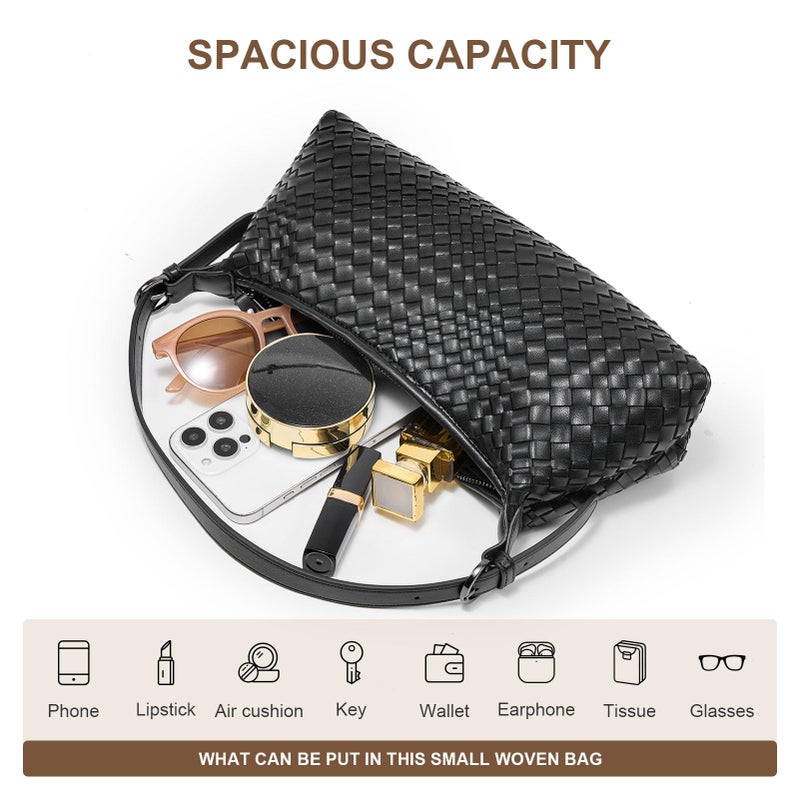 MELOLILA Woven Crossbody Bag Small Woven Purses for Women Braided Purse - Image 3