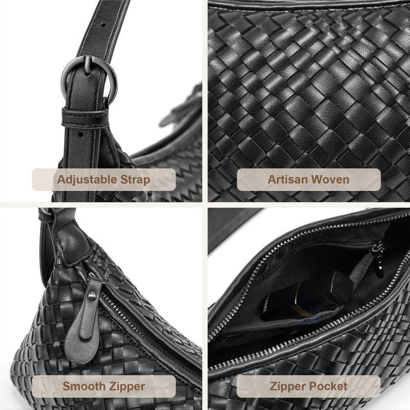 MELOLILA Woven Crossbody Bag Small Woven Purses for Women Braided Purse - Image 4
