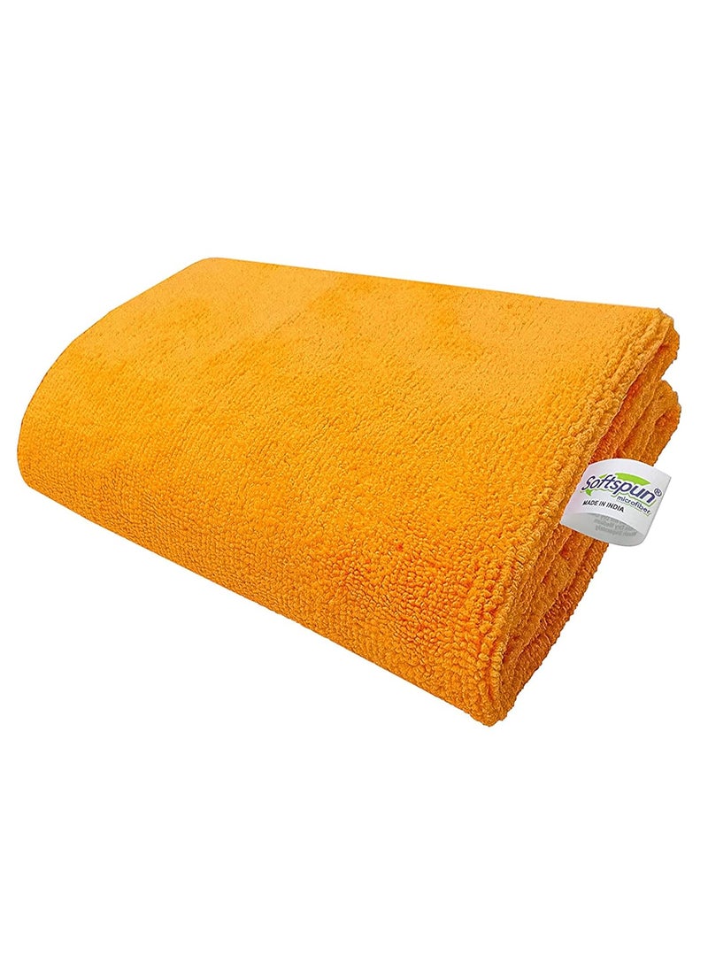 SOFTSPUN SOFTSPUN Microfiber Hair Face Care Towel Set of 1 Piece 40x60 Cms 340 GSM Orange Super Soft Comfortable Quick Drying Ultra Absorbent in Large size  - Image 1
