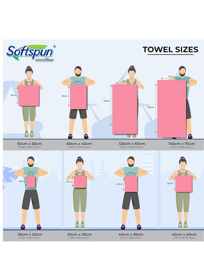 SOFTSPUN SOFTSPUN Microfiber Hair Face Care Towel Set of 1 Piece 40x60 Cms 340 GSM Orange Super Soft Comfortable Quick Drying Ultra Absorbent in Large size  - Image 2
