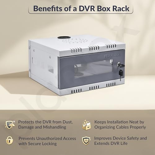 Plantex CCTV/DVR Cabinet Box/Network Rack/NVR - Server Rack/CCTV Camera Box with Lock/dvr Box for CCTV - (30D x 30W x 15H) - 1U - Transparent Glass Door Cabinet - (Metal) - Image 3