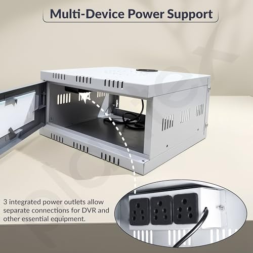 Plantex CCTV/DVR Cabinet Box/Network Rack/NVR - Server Rack/CCTV Camera Box with Lock/dvr Box for CCTV - (30D x 30W x 15H) - 1U - Transparent Glass Door Cabinet - (Metal) - Image 5