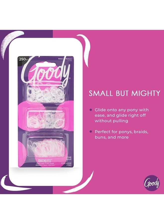Goody رباط شعر مرن للنساء بدون ألم - 250 قطعة، شفاف - للشعر الناعم - ملحقات شعر لتصفيف سهل والحفاظ على شعرك مؤمن - مثالي لتسريحات شعر ممتعة وفريدة - بدون ألم - Image 2