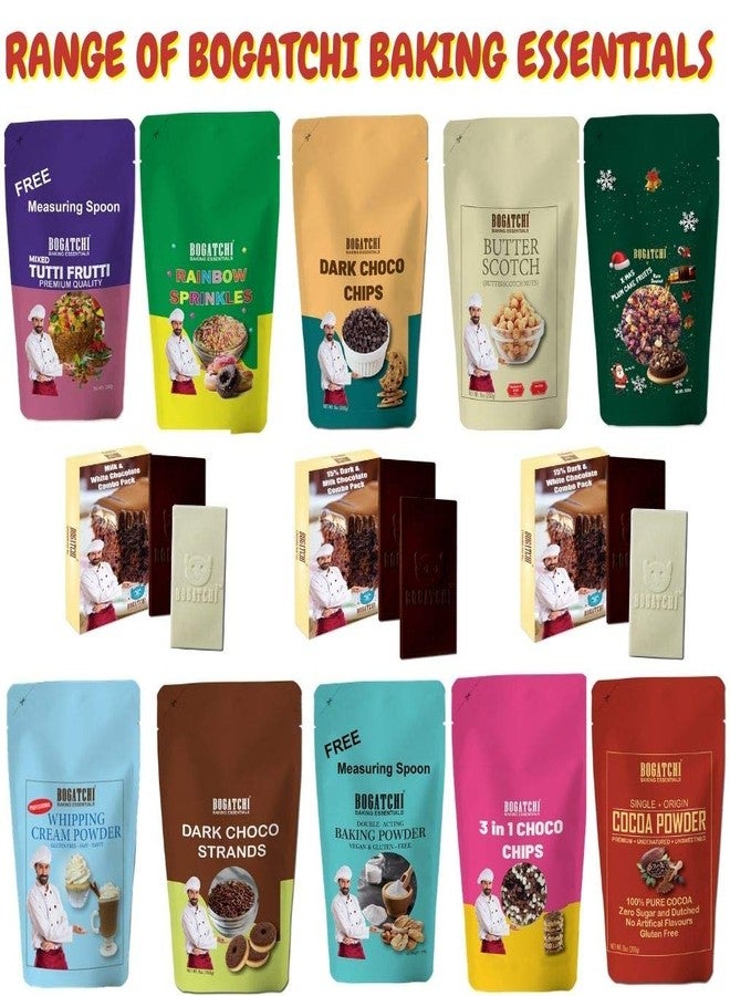BOGATCHI Professional Cake Decoration Items Edible, Cake Decoration Items Sprinkles, Whipping Cream, Rainbow Vermicelli, Chocolate Sprinkles, Cocoa Powder Combo- 50g Each - Image 4