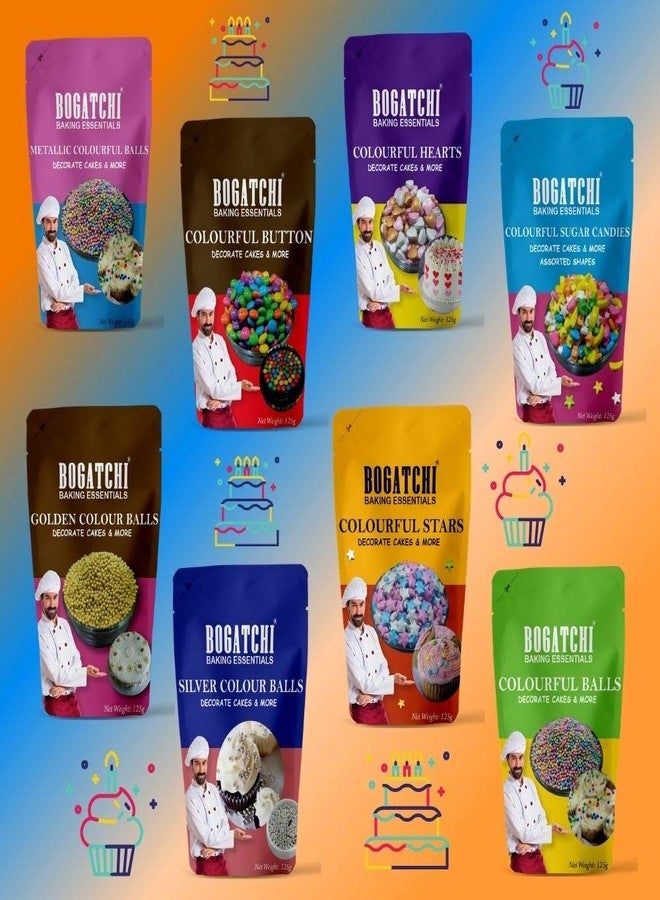 BOGATCHI Professional Cake Decoration Items Edible, Cake Decoration Items Sprinkles, Whipping Cream, Rainbow Vermicelli, Chocolate Sprinkles, Cocoa Powder Combo- 50g Each - Image 3