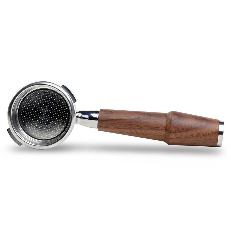 KNODOS 58mm Bottomless Portafilter for Gaggia Classic Pro, Evo, E24 Espresso Machines With Upgraded Walnut Handle and 18-21 Gram Filter Basket - Image 1