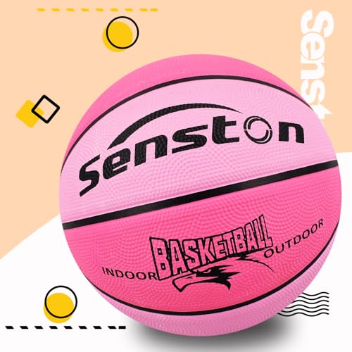Senston كرات سلة سنستون مقاس 3/5/6/7 كرات سلة داخلية وخارجية 27.5/29.5 بوصة (وردي، 27.5''/مقاس 5) - Image 2