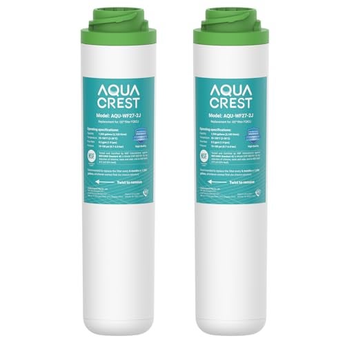 AquaCrest فلتر مياه تحت الحوض AQUA CREST FQK2J، بديل لـ GE FQK2J، FQK1K، معتمد من NSF/ANSI 42 372، 1320 جالون، فلتر مياه شرب بتدفق مزدوج (عدد 2) - Image 1